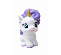 Hucha de unicornio para niños, bonita hucha con apertura inferior, hucha decorativa para decoración de dormitorio de niños y niñas, plástico duradero, 23 cm (morado)