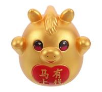 Hucha de Vinilo Caballo Zodiaco Chino 2026 Tamaño M Dorado