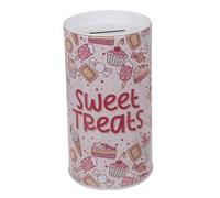 Hucha Decorativa de Lata con Diseño de Dulces y Caramelos, con Tapa. Food Fund, Sweets Treats. (Sweet Treats)