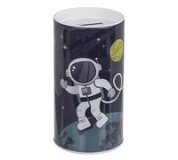 Hucha Decorativa de Metal con Diseño de Astronauta o Cohete Espacial, Tapa Extraíble, 15x8x8 cm (Astronauta)