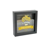 Hucha Decorativa «I Sogni Son Desideri», Marco Negro, 16 x 16 cm, Motivo Moto