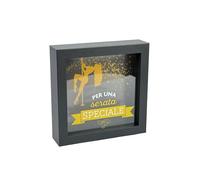 Hucha Decorativa 'per Una Serata Speciale', Marco Negro 16 x 16 cm, diseño Dorado