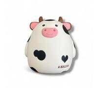 Hucha Decorativa XL de Plástico Duro, Diseños de Animales: Zorro, Vaca, Panda, Conejo, Oveja, Cerdo (Vaca Blanca)
