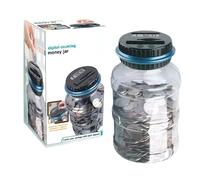Hucha Digital con Contador 1.8L - Tarro Ahorro Monedas Automático EUR GBP USD | Box Dinero Gran Capacidad Transparente para Niños Adultos, Alcancía Regalo Hogar Oficina Gestión Presupuesto