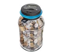 Hucha Digital con Pantalla LCD, Caja de Contador de Dinero Digital de 800-1000 Monedas, Tarro de Ahorro de Dinero de conteo automático para Adultos, niños y Adolescentes Euro 800-1000 Monedas