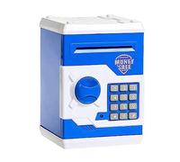 Hucha Electrónica Caja De Seguridad, Cajas De Dinero For Niños Cajero Automático Contraseña Caja De Dinero Efectivo Caja De Ahorro De Monedas Cajero Automático Chico Regalos De Navidad(Blue-01)
