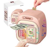 Hucha electrónica infantil de 3 a 12 años, Hucha de plata ATM, Hucha para niños, caja fuerte electrónica con huella digital, con música, caja fuerte infantil, regalo para niña