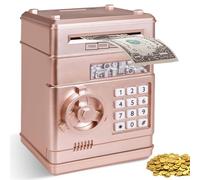 Hucha electrónica para niños a partir de 3 años, código electrónico de contraseña, caja fuerte ATM con modo de música, hucha electrónica digital para niños, juguete con desplazamiento automático (1