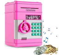 Hucha electrónica para niños a Partir de 3 años, código electrónico de contraseña Caja Fuerte ATM con Modo música, Hucha electrónica Digital para niños con Desplazamiento automático