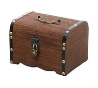 Hucha elegante con cerradura de madera para enseñar responsabilidad financiera (B 14,5 x 10 x 9,5 cm)