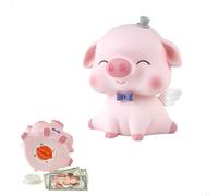 Hucha Infantil Ahorro Niña Grande para Niños Hucha Cerdito con Abertura Inferior para Monedas y Billetes, de Plástico Resistente, Regalo Educativo Divertido, Color Rosa