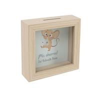 Hucha Infantil del Ratoncito Pérez, Marco de Madera y Cristal, 15x15x5cm
