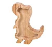 Hucha infantil hecha de madera natural en forma de animal bonito, perfecta para inculcar hábitos de ahorro (tiranosaurio)