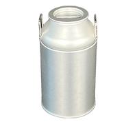 Hucha - Jarra de leche en blanco pequeña - Redondo Plug-Lid Lata con hucha de hojalata electrolítica - Ø 6,5 x 11,0 cm