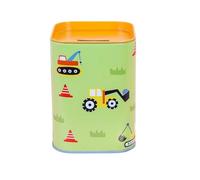 Hucha Lata Infantil en Vivos Colores. Huchas Originales de Lata con Tapa. Hucha Lata Barata Que se Puede Utilizar también como Bote para lápices. (Maquinaria)
