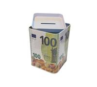 Hucha Lata Infantil en Vivos Colores. Huchas Originales de Lata con Tapa. Hucha Lata Barata Que se Puede Utilizar también como Bote para lápices. 20 Euros, 50 Euros, 100 Euros, 200 Euros. (100 Euros)