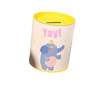 Hucha Lata Infantil Unicornio. Huchas Originales de Lata con Tapa diseño Animalitos. Hucha Lata Barata para niños Que se Puede Utilizar también como Bote para lápices. (Elefante Yay!)