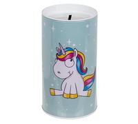 Hucha Lata Infantil Unicornio. Huchas Originales de Lata con Tapa. Hucha Lata Barata para niños Que se Puede Utilizar también como Bote para lápices (Verde)