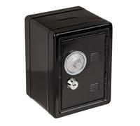 Hucha Metal con Forma Caja Fuerte. Huchas Originales Infantiles Resistente con Llave. Hucha Caja Fuerte Niños (Negro)