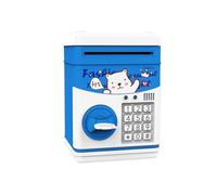Hucha multifunción para ahorro de monedas, electrónica, irrompible, de plástico, para niños, para estudiantes de primaria, color azul