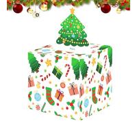 Hucha navideña para efectivo,Caja navideña,Saque las cajas de dinero en efectivo con tarjeta de extracción | Decoraciones de fiesta con 50 bolsas, caja de almacenamiento de efectivo navideña para niño