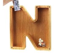 Hucha para adultos, gran alcancía de madera, hucha de madera para monedas y billetes, regalo de Navidad y cumpleaños para niños