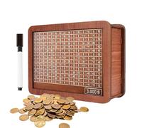 Hucha para Ahorro de Efectivo,Caja de Ahorro de Dinero,Caja de Ahorro de Madera Visible para Dinero con Contador - Bóveda de Efectivo Multifuncional Decorativa, Caja de desafío de Ahorro de