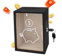 Hucha para niños - Caja de almacenamiento de dinero transparente de gran capacidad, hucha duradera para niños, herramienta educativa de gestión del dinero | Organizador seguro para el almacenamiento