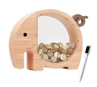 Hucha para niños, hucha de madera con bolígrafo, hucha personalizada, elefante, hucha de madera, hucha para dinero, hucha de animales para niños, niñas, adultos, regalo y decoración (elefante)