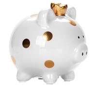 Hucha para niños, irrompible para niños, grande, bonita hucha de cerdo de la suerte, hucha para bodas, Navidad, Halloween, regalos de cumpleaños (blanco)