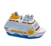 Hucha para vacaciones, diseño de barco de crucero, color blanco, 20 x 11 cm, de poliresina, para viajes, bodas, cumpleaños, viajes en barco, barco, viaje, verano, vacaciones, mar