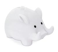Hucha portamoviles Cerdito de PVC con Suave Cuerpo en Vivos Colores. Huchas Originales pequeña Infantiles con tapón. Hucha Viaje Ligera y Resistente. (Blanco)