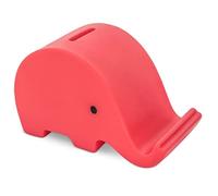 Hucha Portamoviles Cerdito Elefante de PVC con Suave Cuerpo en Vivos Colores. Huchas Originales pequeña Infantiles con tapón. Hucha Viaje Ligera y Resistente. (Rojo)