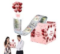 Hucha romántica para San Valentín - Love Balloon Cash, Pull Box | Organizador creativo de dinero para parejas, caja de ahorro de dinero, para fotos, postales, presupuestos, vital, gestión del dinero