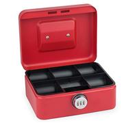 Hucha Sax con cerradura de combinación, cerradura extra fuerte, 20 x 16 x 9cm, mediana, rojo, 0-822-13
