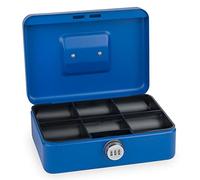 Hucha Sax con cerradura de combinación, cerradura extra fuerte, 25 x 18 x 9cm, Grande, Azul