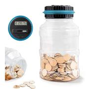 Hucha, tarro digital de 1.8L con capacidad | Caja de ahorro de dinero de cuenta inteligente 250 g: este cubo de moneda proporciona una solución automática de seguimiento de monedas para uso doméstico