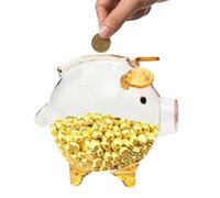 Hucha transparente de cerdo | Hucha de cerdo | Pequeña hucha transparente irrompible para niños y niñas, cumpleaños, Navidad