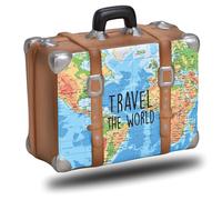 Hucha Travel The World - Maleta de Kearmik - Hucha rectangular con ranura - 14,0 x 6,0 x 13,0 cm