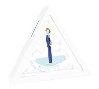 Hucha Triangular de Madera para Primera Comunión de Niño| Diseño en Blanco con Cristal Doble para Personalización con Foto | Medidas 15 x 15 x 5 cm | Regalo Ideal para la Primera Comuni
