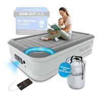 Huddle Never Deflate™ Luxury Colchón Inflable Sencillo, Ganador del Good Housekeeping 2025, con Hinchador Dual SlumberGuard™, firmeza Ajustable, Bomba integrada y luz Nocturna USB.