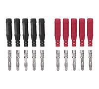 HuddleGlow 10 Piezas 4Mm Enchufes Tipo Banana Soldar DIY Conector Banana Macho Conectores Adaptadores para Sondas de Cables de Prueba MultíMetro