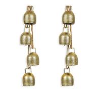 HuddleGlow 2 Juegos de Campanas NavideñAs, Campanas Colgantes RúSticas de Metal con Cuerdas, Decoraciones NavideñAs Vintage, Hogar Interior para Navidad