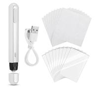 HuddleGlow Card Flattening Kit Card Care Tool Accessory Set 25 Heat Papers 20 Heat Sheets 1 White Crease Reducer Thermal Pen 1 USB Charging