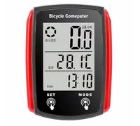 HuddleGlow Computador para Bicicleta Computadora para Bicicleta VelocíMetro una Prueba de Agua OdóMetro CronóMetro para Ciclismo Accesorios para Bicicleta Negro+Rojo