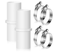 HuddleGlow Conectores de Manguera de Desagüe de Lavadora de 2 Piezas Adaptador de Extensión de Lavadora con Abrazaderas de Manguera de Desagüe de 4 Piezas