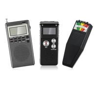 HuddleGlow El Equipo de 3 Piezas Incluye: 1 Grabadora de Voz, 1 Detector de Campo Magnético LED EMF, Herramientas de Investigación Paranormal.