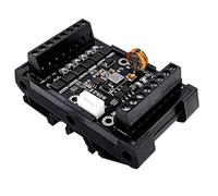 HuddleGlow FX1N-14MT Placa de Control Industrial PLC+Case MóDulo PLC Entrada/Salida AnalóGica con MóDulo de Relé de Retardo de Riel de GuíA