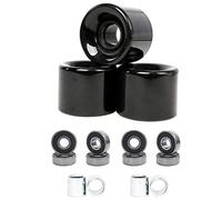 HuddleGlow Paquete de 4 Ruedas de Skateboard de 60 Mm + Ruedas de Crucero ABEC-9 con Cojinetes de Acero y Espaciadores