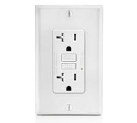 HuddleGlow Salida GFCI de 20 A, Receptáculo Eléctrico GFI con Indicador LED, Interruptor de Circuito de Falla A A Prueba de Manipulaciones de 20 A